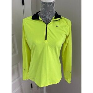 Nike Bright Reflective Running Long Sleeve Pullover Mockneck Zip Up Size Medium